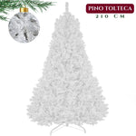 Arbol Navidad 2.10m Artificial Blanco Pino Frondoso Jardimex