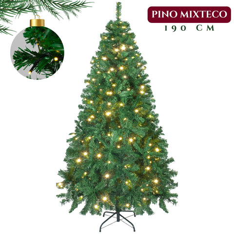 Arbol Navidad Verde 190 Cm Frondoso Luces Led 736 Ramas