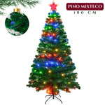 Arbol Navidad Led Fibra Optica 180 Cm 200 Ramas + Estrella