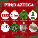 Arbol Navidad Pino Artificial Pachon Frondoso Verde 210cm