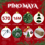 Arbol Pino Navidad Navideño 1.60 M Pachon Frondoso Jardimex