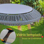 Sala Exterior Tejida Terraza Jardin 5 Pz Negro Mesa Doble