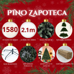 Arbol Navidad Pino 2.10m Artificial 1580 Ramas Verde Grande