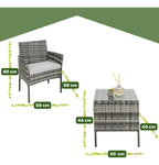 Sala Para Exterior Jardin Patio Terraza 3 Pzs + Cojines