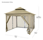 Toldo Carpa Gazebo 3x3 Plegable Mosquitero Exterior Color Beige