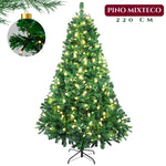 Arbol Navidad Verde Frondoso 2.20 Cm Luces Led 1104 Ramas